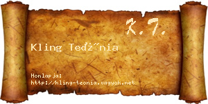 Kling Teónia névjegykártya
